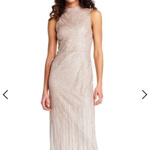 Adrianna Papell Sequin Mock Neck Dress